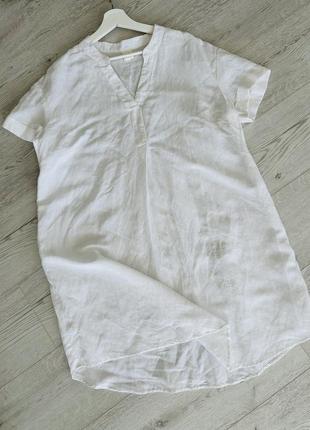 Плаття сукня туніка біла льняна zara mango 🥭 h&m4 фото