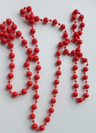 Бусы красные, ожерелье