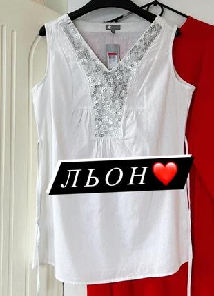 Новая блуза туника лен, льняная блуза