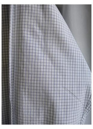 Рубашка мужская с длинным рукавом белая клетка хлопок, б/у в красивом состоянии3 фото
