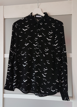 Чорна сорочка з кажанами helloween