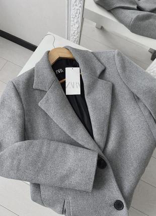 Пальто zara 50% шерсть