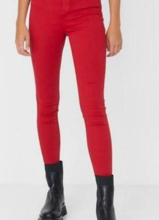 Жіночі завужені яскраво-червоні трикотажні штани бренду malaika , брюки, лосіни.