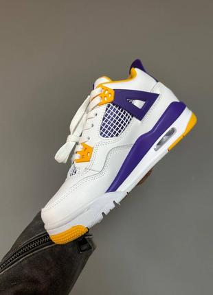 Женские молодежные кожаные кроссовки nike air jordan retro 4 🆕 найк джордан5 фото