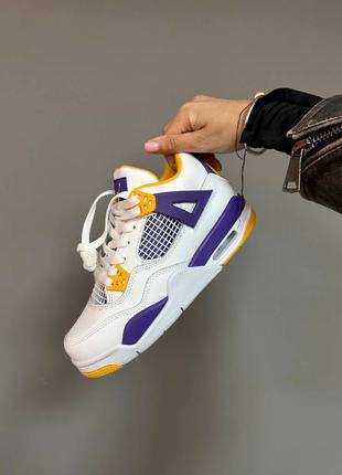 Женские молодежные кожаные кроссовки nike air jordan retro 4 🆕 найк джордан6 фото