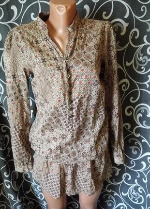 Натуральная весенняя блуза туника