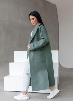 Женское пальто оливка10 фото