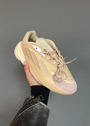 Жіночі замшеві кросівки adidas ozelia golden rose.