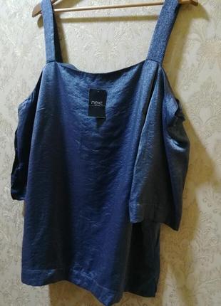 Серо-голубая блуза с шиммером next 20размер евро3 фото