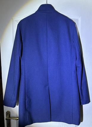 Мужское пальто zara темно-синее размер l в новом состоянии5 фото