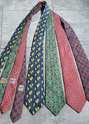 Вінтажні чоловічі краватки hermès5 фото