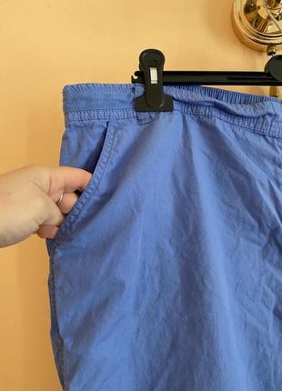 Балал большой размер стильные легкие коттоновые летние бриджи брюки шорты синие3 фото