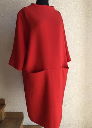 Платье кокон, красное от selected femme6 фото