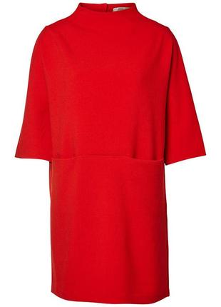 Платье кокон, красное от selected femme5 фото