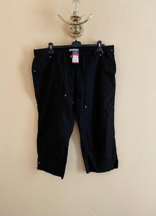 Батал великий розмір нові льняні літні легкі чорні бриджи штани штаники шорти шортики брюки брючки