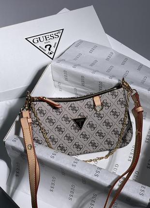 Сумочка в стилі🤎guess mini bag grey1 фото