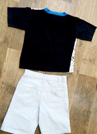 Модный летний костюм, светлые шорты и футболка2 фото