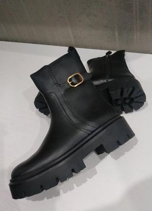 Ботинки челси чоботи кожаные натуральная кожа massimo dutti оригинал