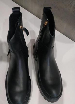 Ботинки челси чоботи кожаные натуральная кожа massimo dutti оригинал