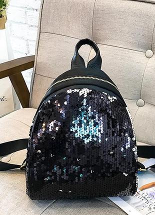 Блискучий красивий жіночий рюкзак нейлоновий сумка-рюкзак жіноча з підліткова нейлоновий для дівчини