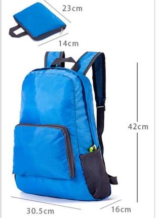 Красивий жіночий рюкзак нейлоновий сумка-рюкзак жіноча з нейлону підліткова для дівчини блакитний6 фото