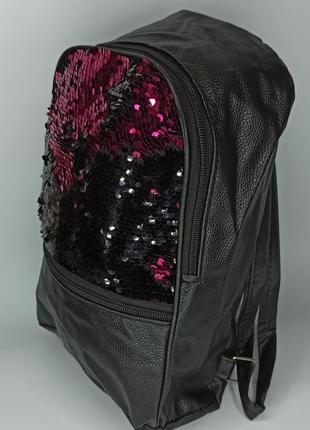 Блискучий красивий жіночий рюкзак штучна шкіра сумка-рюкзак жіноча з еко шкіри підліткова для дівчини3 фото