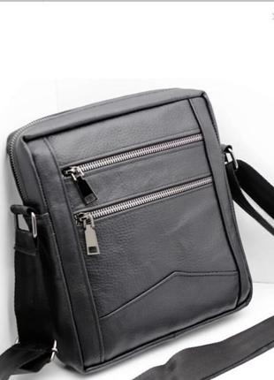 Кожаная мужская сумка через плечо качественная удобная сумка-мессенджер с натуральной кожи2 фото
