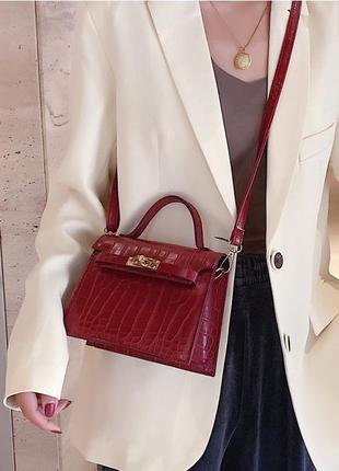 Жіноча сумочка+гаманець на плечовому ремені з ручкою чорна з екошкіри стильна сумка через плече для дівчини6 фото