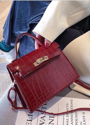 Жіноча сумочка+гаманець на плечовому ремені з ручкою чорна з екошкіри стильна сумка через плече для дівчини2 фото