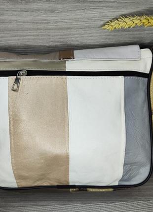 Женская сумка 28х27х22см, комбинированая, натуральная кожа, в комплекте регулируемый плечевой ремень3 фото