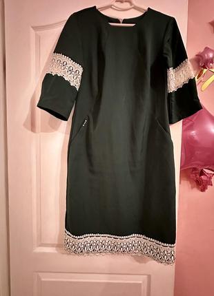 Сукня міді плаття з мереживними вставками 48