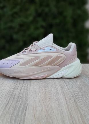 Кроссовки adidas ozelia пудровые с бежем2 фото