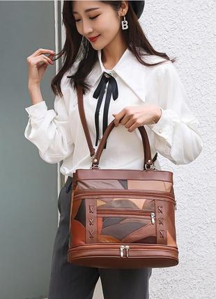 Модная сумка женская через плечо белая качественная модная , трендовая натуральная пресс кожа винтажная9 фото