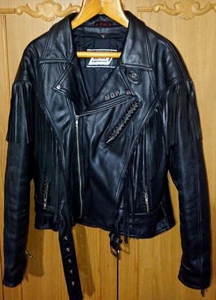 Куртка кожаная байкерская мотокуртка косуха mqp , germany, 54 р1 фото