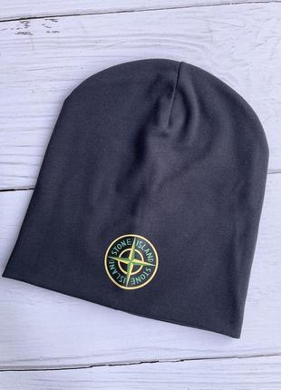 Шапка подвійна трикотажна тоненька stone island6 фото