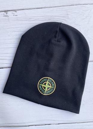 Шапка подвійна трикотажна тоненька stone island7 фото