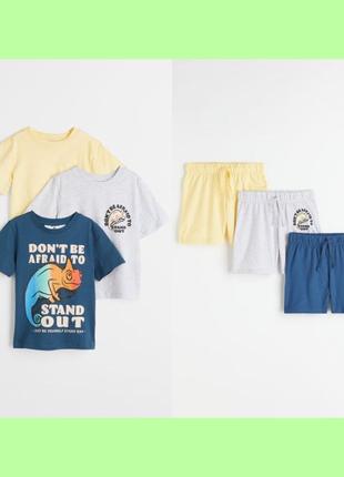 Літній набір футболка + шорти h&m на хлопчика 4-5-6 років 110 116 см костюм hm