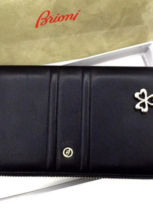 Жіночий гаманець brioni  чорний на блискавці клатч подарунок на 8 березня
