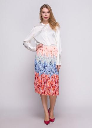 H&m юбка плиссе цветочный принт мультиколор /478/1 фото