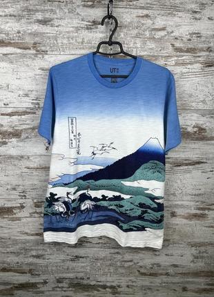 Мужская футболка uniqlo hokusai blue