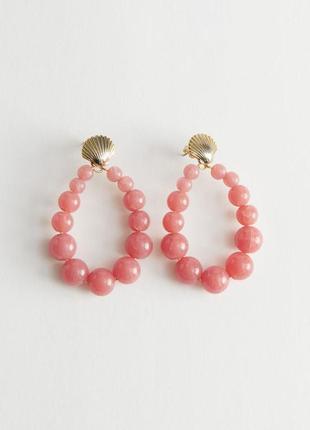 Сережки &amp; other stories multi pearl pendant earrings1 фото