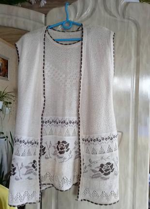 Кофта с жилетом женская р.46-50