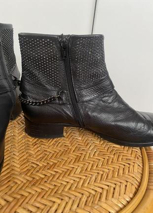 Женские кожаные ботинки итальялия черные размер 39 стелька 25 см4 фото