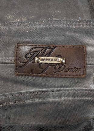 Imperial итальянские стильные джинсы с золотистой патиной5 фото