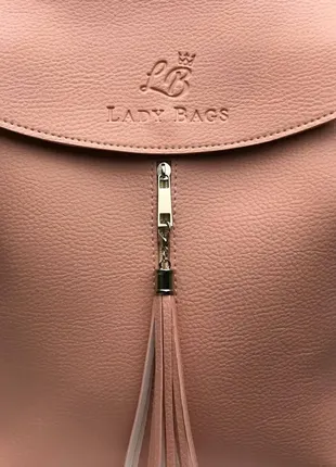 Пудра — стильний місткий рюкзак lady bags, можна носити сумкою через плече2 фото