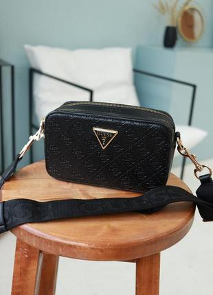 Жіноча маленька чорна сумочка клатч через плече брендова молодіжна модна сумка крос-боді1 фото