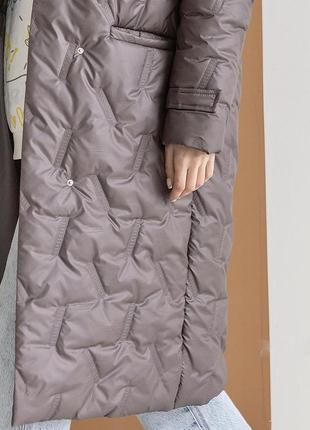 Качественное плащевое женское стеганное пальто милан2 фото