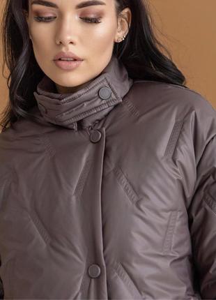 Качественное плащевое женское стеганное пальто милан7 фото