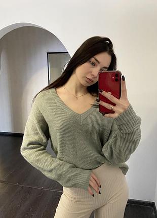 Вязаная кофта серая
