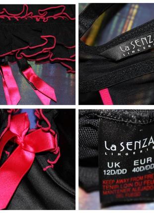 Пеньюар неглиже la senza lingerie сексуальная эротическая ночная рубашка с рюшами гартами кружевной5 фото